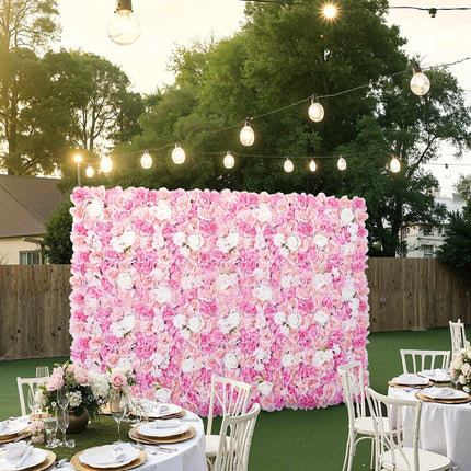 3D Flower Wall Panels, 12 Pack 15x15 Inch, Pink PE