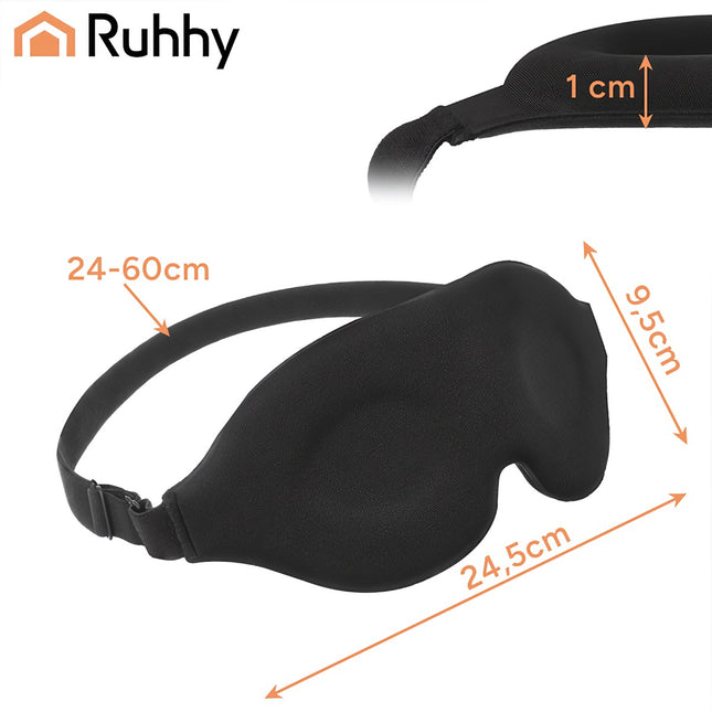 3D Memory Foam Sleep Mask – Adjustable, Total Blackout