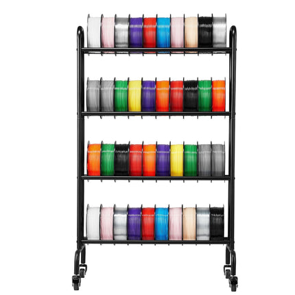 3D Printer Filament Storage Rack, 4-Tier Rolling Shelf With Wheels