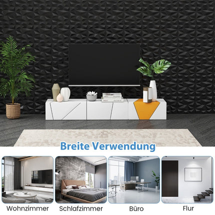 3D Wall Panels, Black Diamond Pattern, 100 Pack, 9m² Coverage