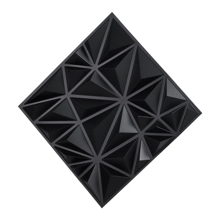 3D Wall Panels, PVC Diamond Tiles, Matte Black 33-Pack