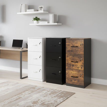 3-Drawer Vertical Hanging File Cabinet, Lockable
