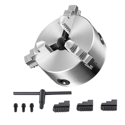 3-Jaw Lathe Chuck 4-Inch, Self-Centering, Reversible Jaws