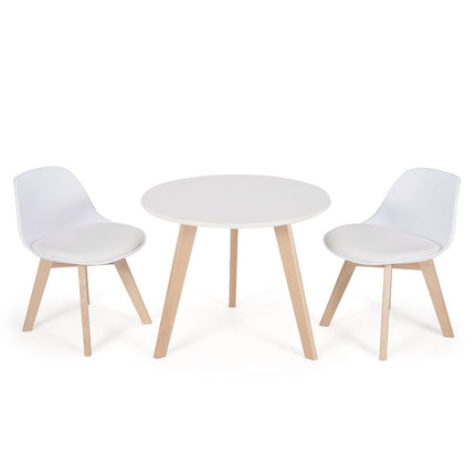 3 PCS. Children's seating group with round table and 2 padded chairs for small children aged 3-8.