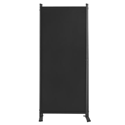 3-Panel Folding Room Divider, Black Fabric Privacy Screen
