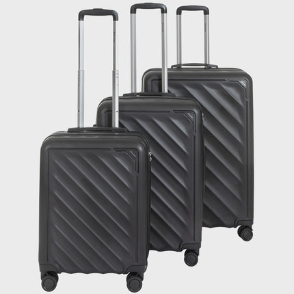 3-Piece Black Luggage Set – Cabin, Medium, Large