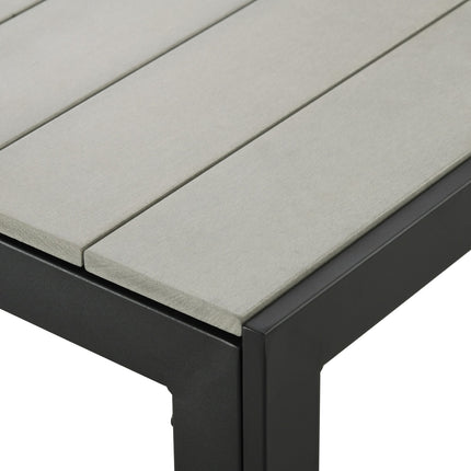 3-piece steel garden set - 2 benches and table, grey