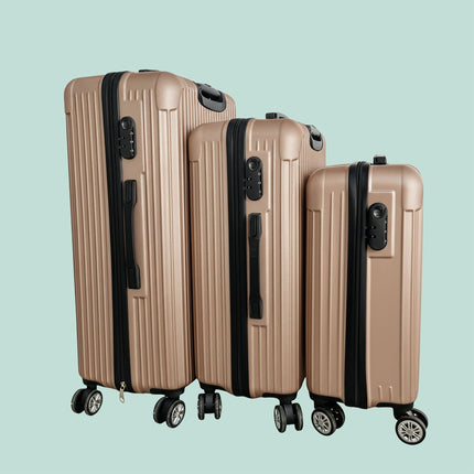 3-Piece Hard-Shell Luggage Set with Spinner Wheels