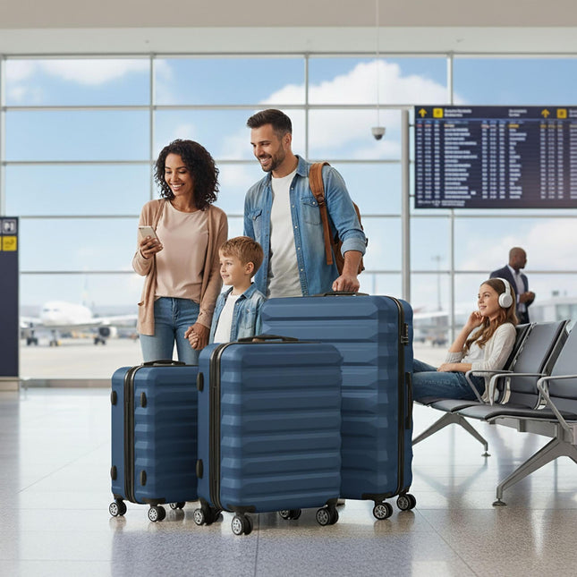 3-Piece Hard-Shell Luggage Set with Wheels