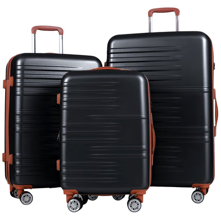 3-Piece Hardshell Luggage Set with TSA Lock, Black