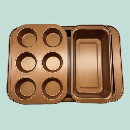 3-Piece Non-Stick Bakeware Set, Carbon Steel