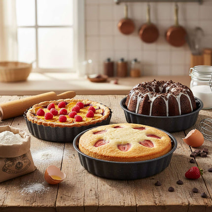 3-Piece Non-Stick Carbon Steel Baking Tin Set