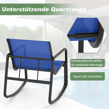 3-Piece Outdoor Rocking Furniture Set with Table, Blue