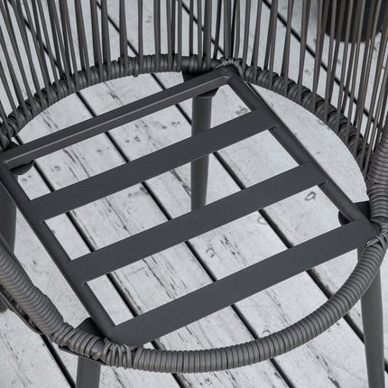 Rattan garden furniture - 2 chairs and table, cushions included