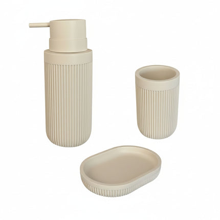 3-Piece Synthetic Resin Bathroom Accessories Set
