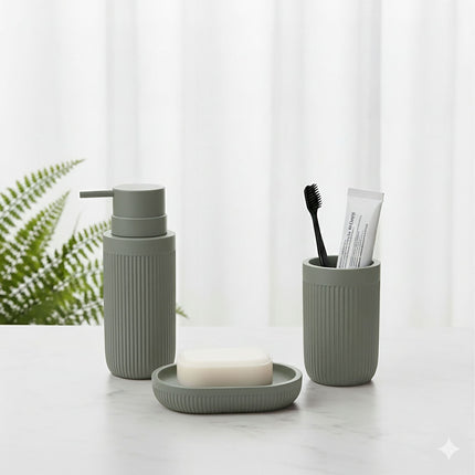 3-Piece Synthetic Resin Bathroom Accessories Set