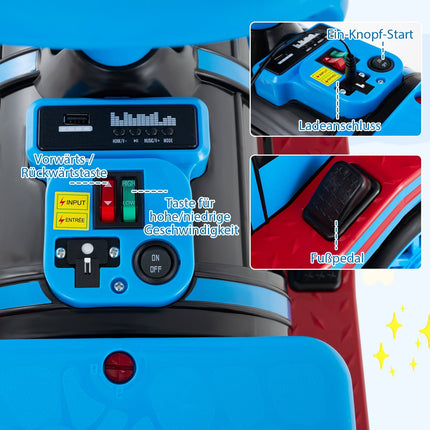 3-Seater Electric Train Set for Kids, 12V, Blue
