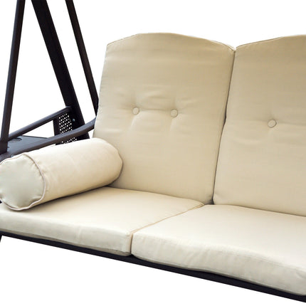 Garden swing with canopy, 3-seater, metal and polyester