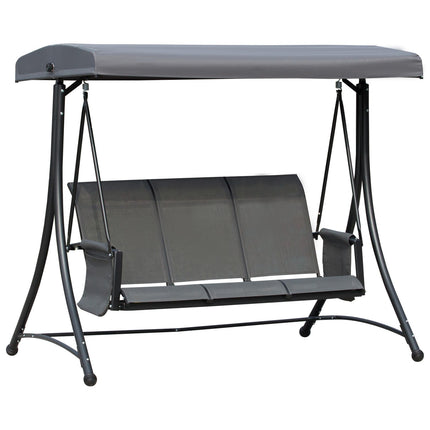 3-seater Veranda swing in aluminum with canopy, gray