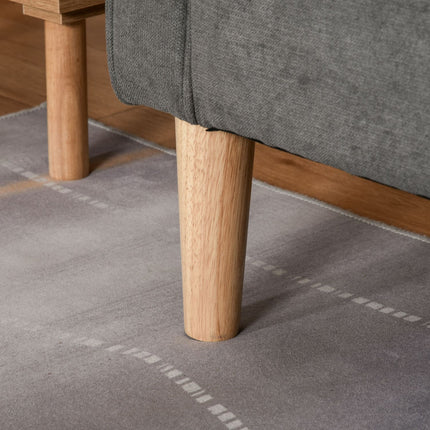 Gray 3-seater sofa in fabric with removable cushions