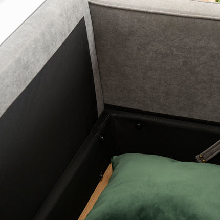 Gray 3-seater sofa in fabric with removable cushions