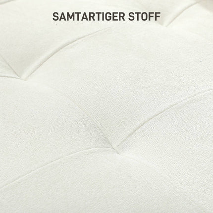 3-Seater Sofa, Thick Cushions, Rubberwood, Cream Fabric