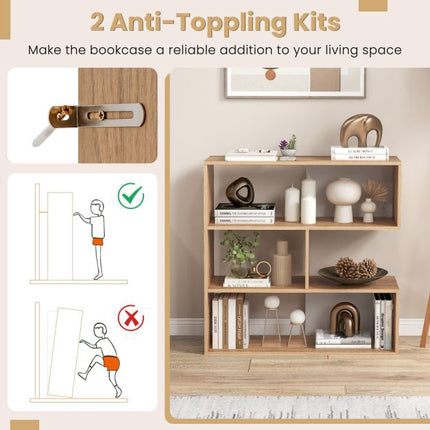 3-Shelf Open Cube Bookcase With Anti-Toppling Device