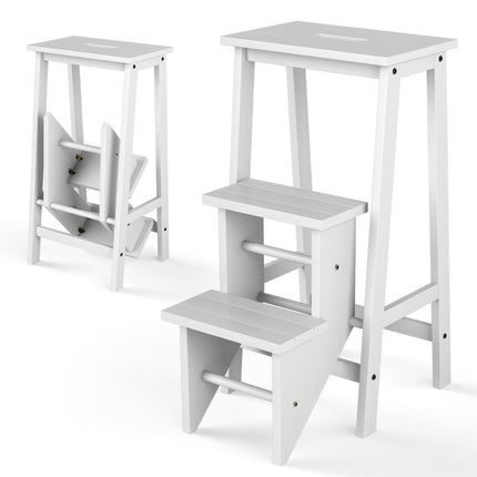 3-Step Folding Step Stool with Rotating Steps & Handle