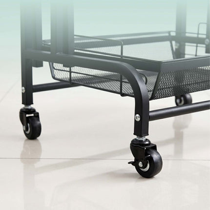 3-Tier Adjustable Kitchen Trolley, Black