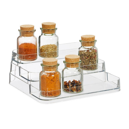 3-Tier Clear Spice Rack for Kitchen Storage