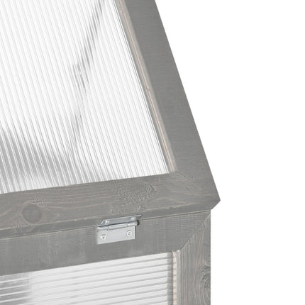 Greenhouse cold frame box, wood & polycarbonate, weatherproof