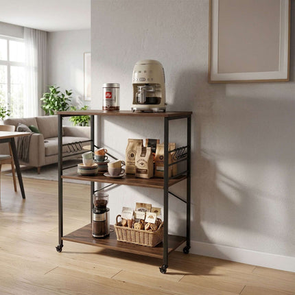 3-Tier Kitchen Cart With Wheels, 6 S-Hooks