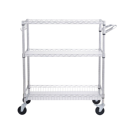 3-Tier Kitchen Utility Cart, Steel Wire, 661 lb Capacity
