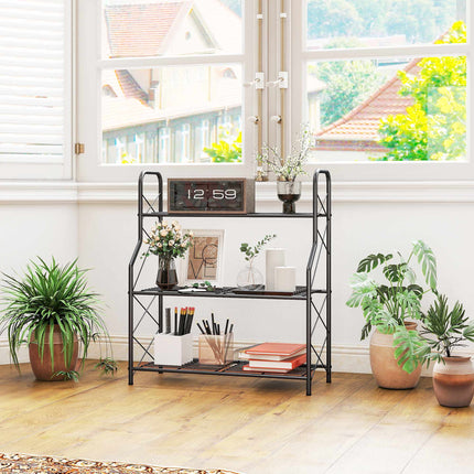 3-Tier Metal Plant Stand with Handles, 78 cm, Black