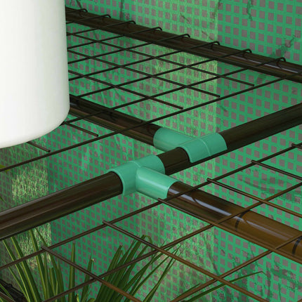 3-Tier Mini Greenhouse with 6 Wire Shelves, Roll-Up Doors