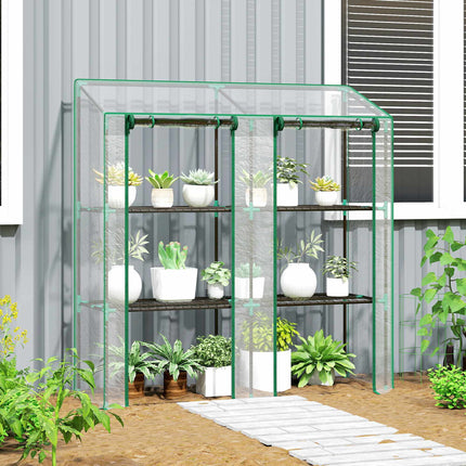 3-Tier Mini Greenhouse with 6 Wire Shelves, Transparent Cover