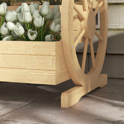 3-Tier Raised Garden Bed, Wagon Wheel Design, Fir Wood