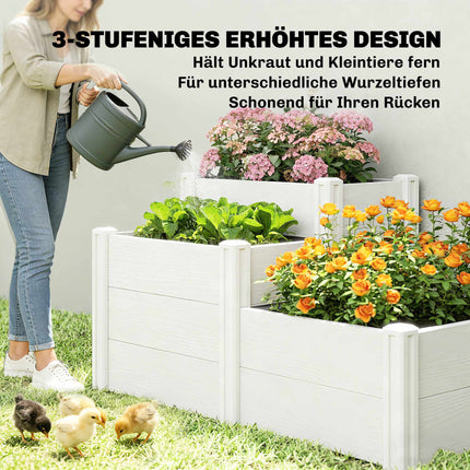 3-Tier Stackable Garden Bed, Vinyl, Easy Assembly