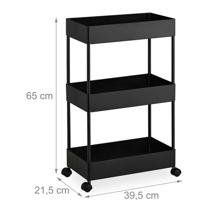 3-Tier Trolley with 360° Wheels for Easy Mobility