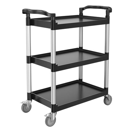 3-Tier Utility Cart, 300 lb Capacity, Locking Swivel Wheels