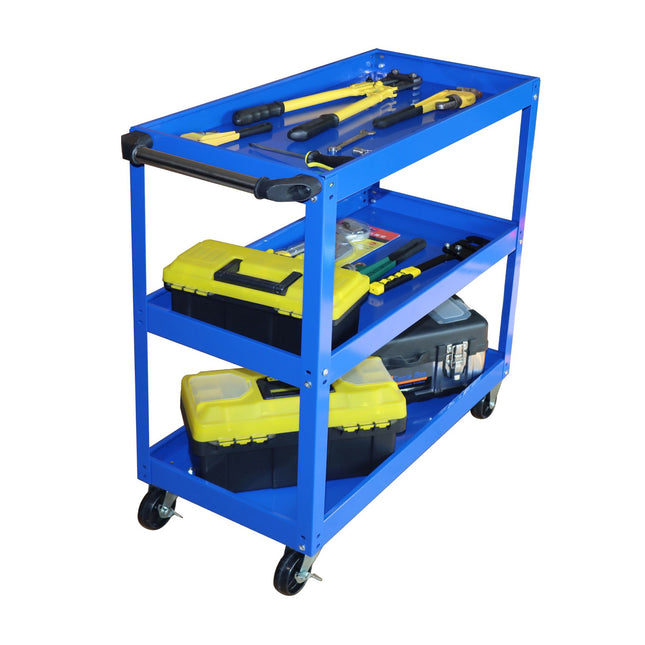 3-Tier Workshop Trolley with Swivel Castors