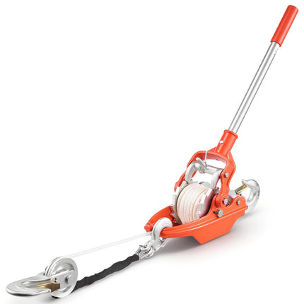 3 Ton Come-Along Rope Puller, 10.7 m UHMWPE Rope, 2 Hooks