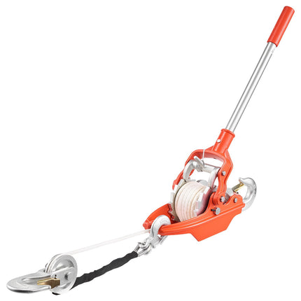 3 Ton Come-Along Rope Puller, 10.7 m UHMWPE Rope, 2 Hooks