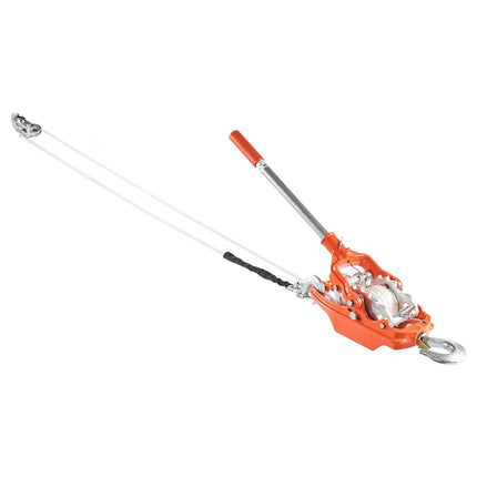 3 Ton Come-Along Rope Puller, 10.7 m UHMWPE Rope, 2 Hooks