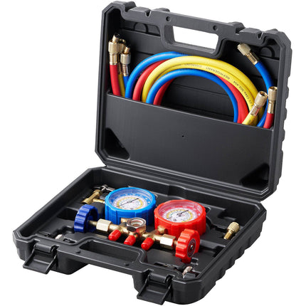 3-Way AC Manifold Gauge Set, 5 ft Hoses, R134A R22