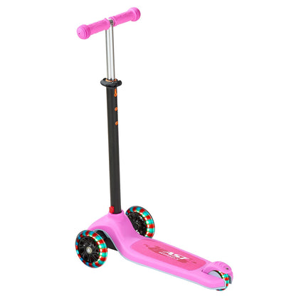 3-Wheel Kids Kick Scooter, Light-Up Wheels, Pink