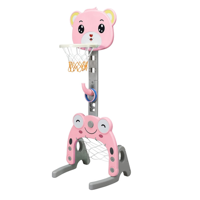 3-in-1 Adjustable Kids Sports Set: Basketball, Soccer, Ring Toss