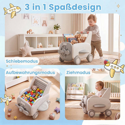 3-in-1 Baby Walker with Foldable Seat & Storage Space