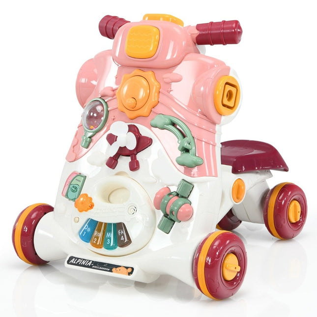 3-in-1 Baby Walker with Music and Lights, Pink, 46 cm