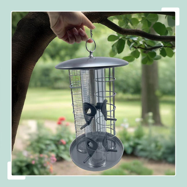 3-in-1 Bird Feeder with Tray for Wild Birds